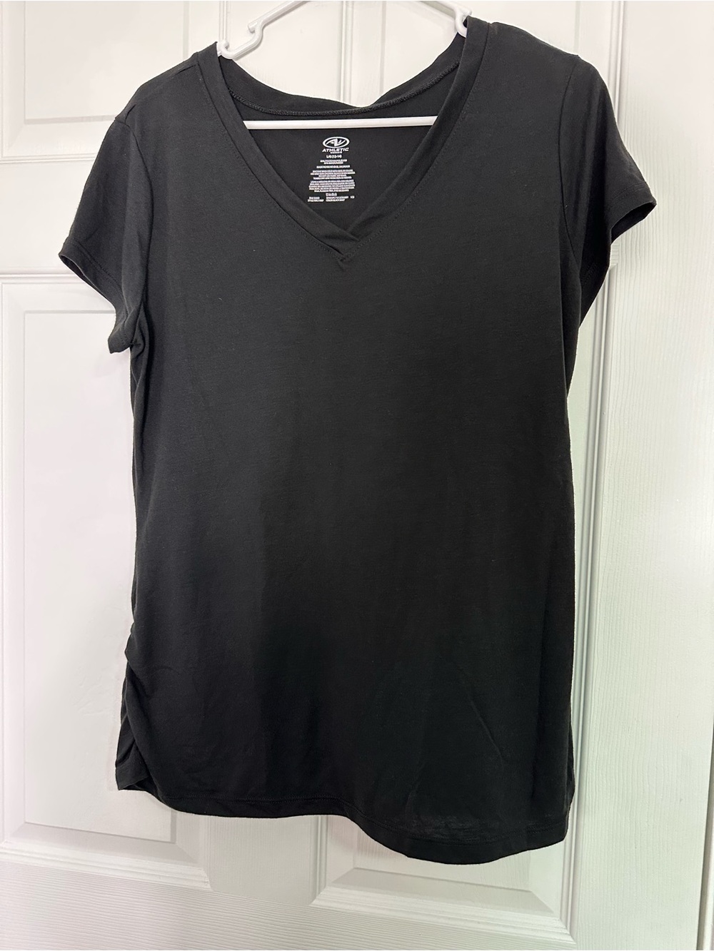 Athletic Works Black V‑Neck Short Sleeve Tee